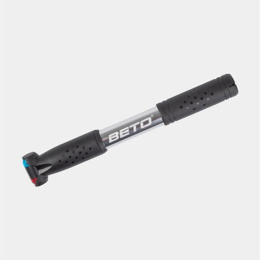 Beto Retract Mini Pump 160psi Dual Valve Head Silver