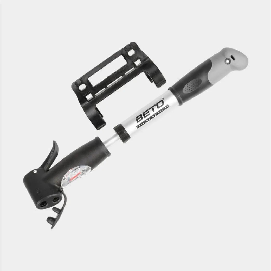 Minipump BETO Double-Hxs + Ramfäste silver